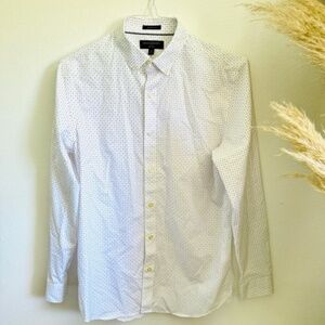 MENS BANANA REPUBLIC Slim Fit White Long Sleeve Button Classic Dress Shirt M
